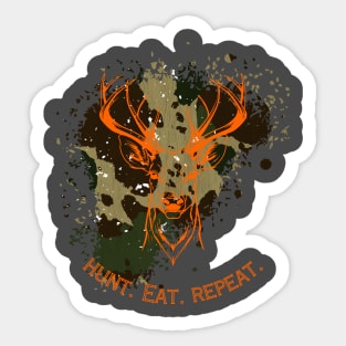 Camo and orange hunting gift Sticker